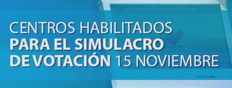 CNE publica los centros de votación para el segundo simulacro electoral