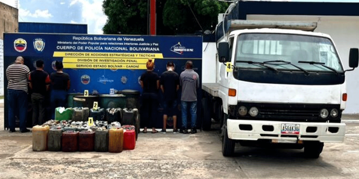 Caen seis presuntos traficantes con cargamento de diésel