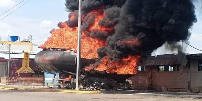 Un cisterna de combustible se incendió en Guárico